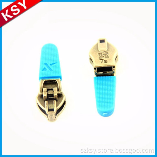 New Product China Manufacturer Rubber Head With Metal Ring Accessories Zipper Slider